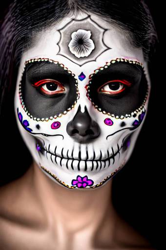 ojo mujeres halloween día de los muertos; cráneo; rostro pintado retrato belleza rostro humano adulto