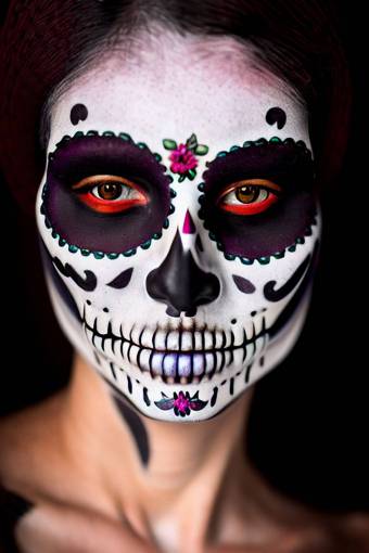 ojo mujeres halloween cara humana día de los muertos; calavera; cara pintada retrato adulto una persona