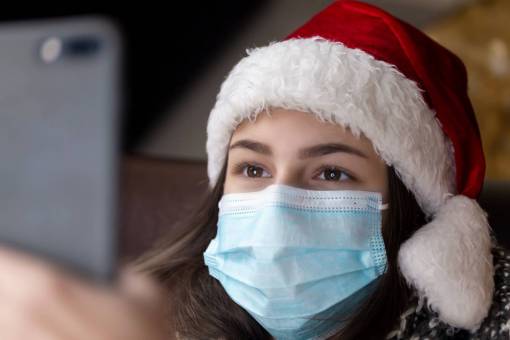 pandemic Woman at Christmas 