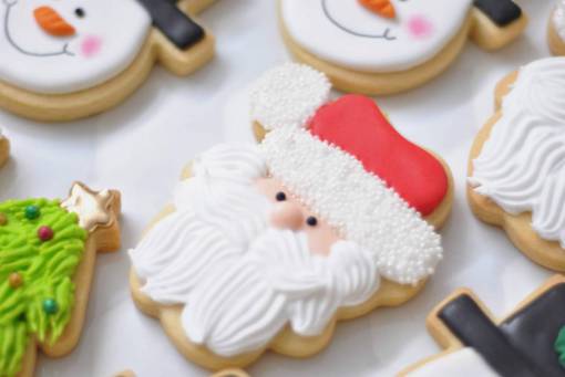 diciembre Galleta navideña con cara de santa