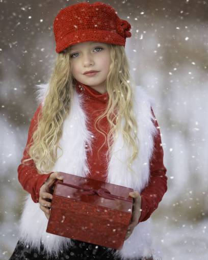 Girl with christmas gift