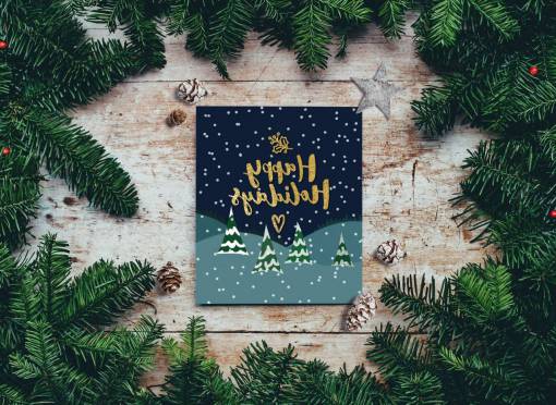 guy Happy Holidays Sign