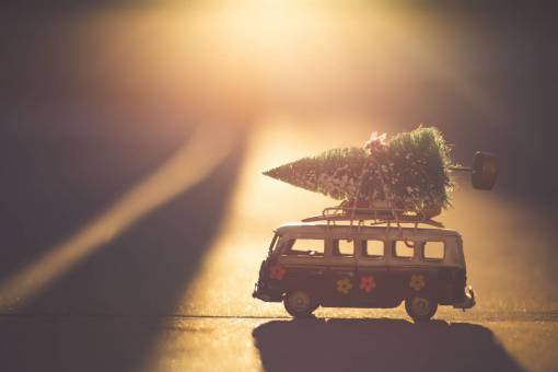 roof Toy car with christmas tree on top