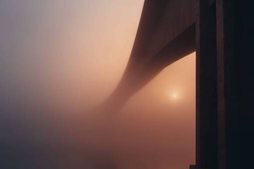 haze bridge  architecture  foggy  haze  hazy  sky  night