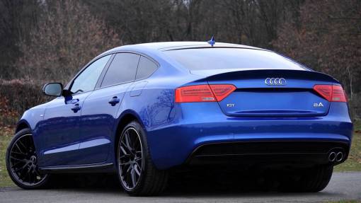 sedan car  vehicle  blue  audi  luxury  sedan

