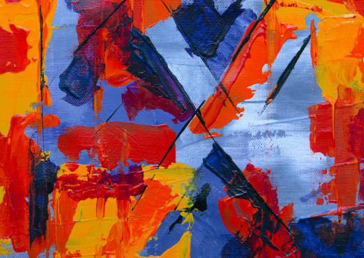 parte superior pintura de arte abstracto colorido lienzo al óleo acrílico