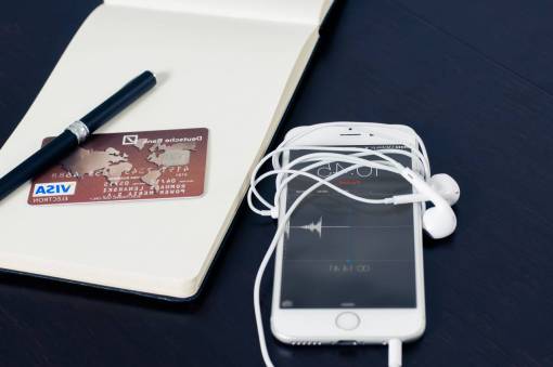 credit-card iphone  mobile  smartphone  technology  headphones  earbuds  recording