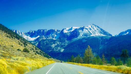 asphalt mountain  highland  blue  sky  summit  ridge  landscape