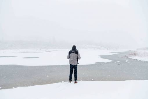 people  man  alone  snow  winter  cold  weather