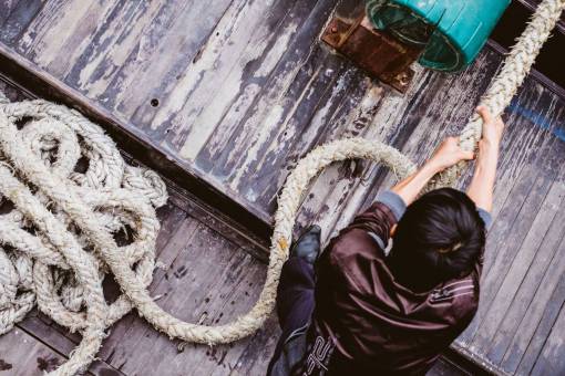 pescadores gente hombre pescador tirar cuerda barco pesca