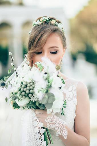 maquillaje gente mujer niña novia vestido de novia blanco