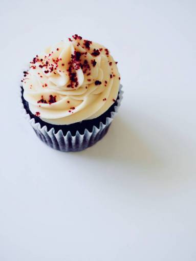 panaderia solo cupcake espolvorea muffin de chocolate panadería sabrosa