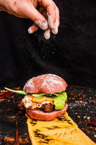 Hamburguesa de pan de remolacha