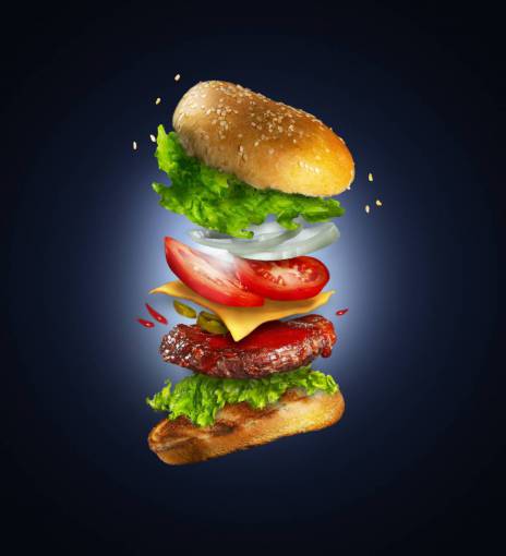 vertical Burger ingredients