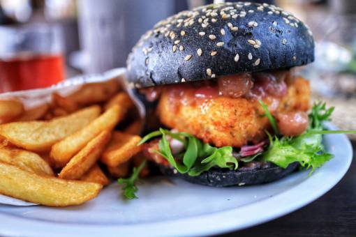 tablero Hamburguesa con pan negro