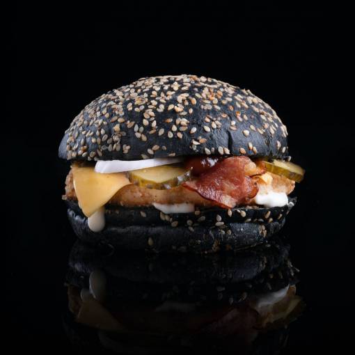 tablero Hamburguesa con pan negro