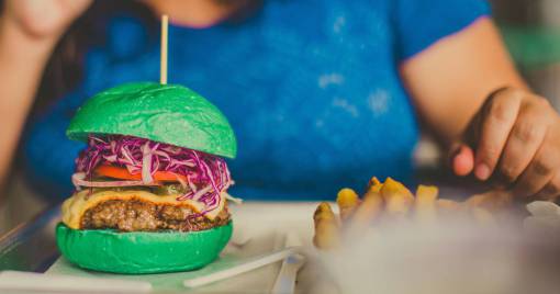 mold Hamburger with green bread