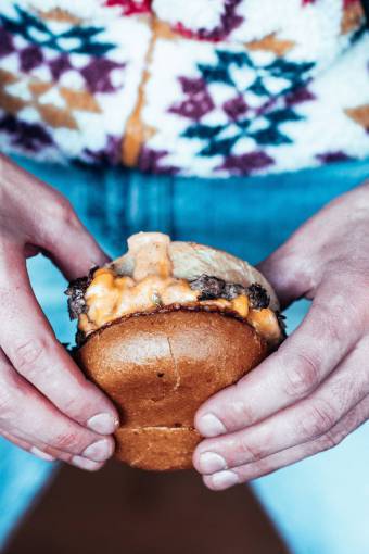 vacio Mano, tenencia, hamburguesa