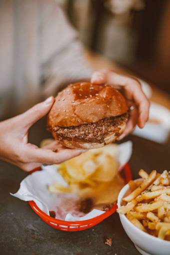 vacio Mano, tenencia, hamburguesa