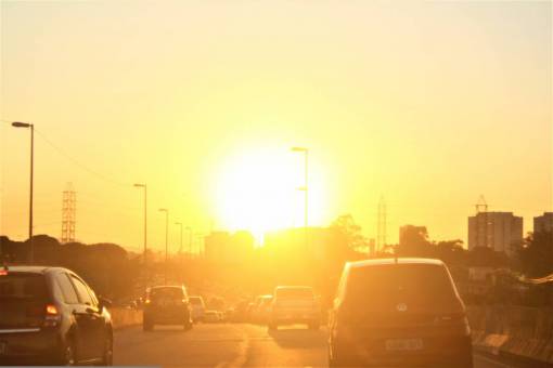 orange Rush our at sunset in a highway