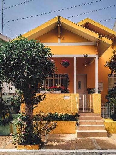 winding summer window outdoors yellow;house;facade flower building exterior architecture
