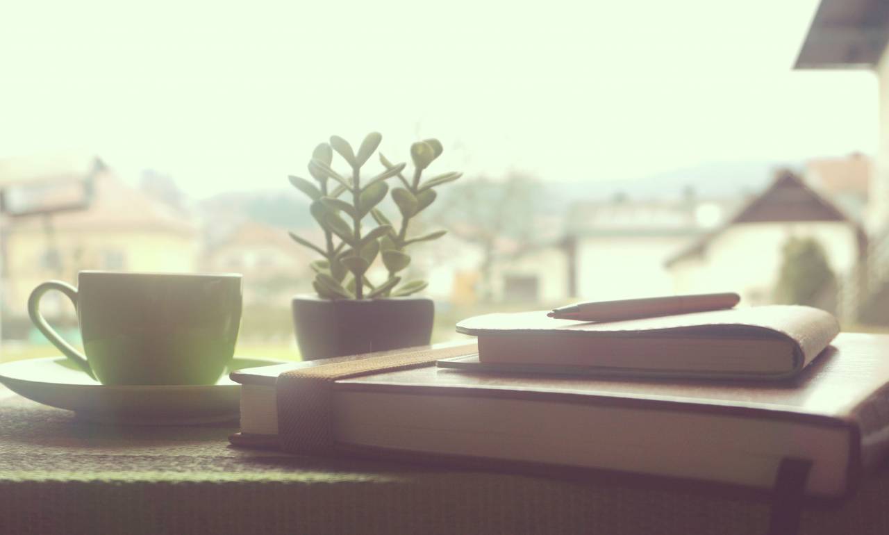 Libros, lectura, estudio, aprendizaje, escuela, oficina, hogar, negocios, café, té, taza, ventana,