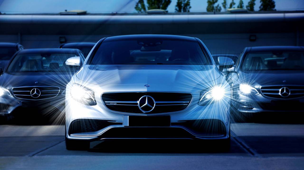 cars, silver, headlights, mercedes, benz, luxury
, 