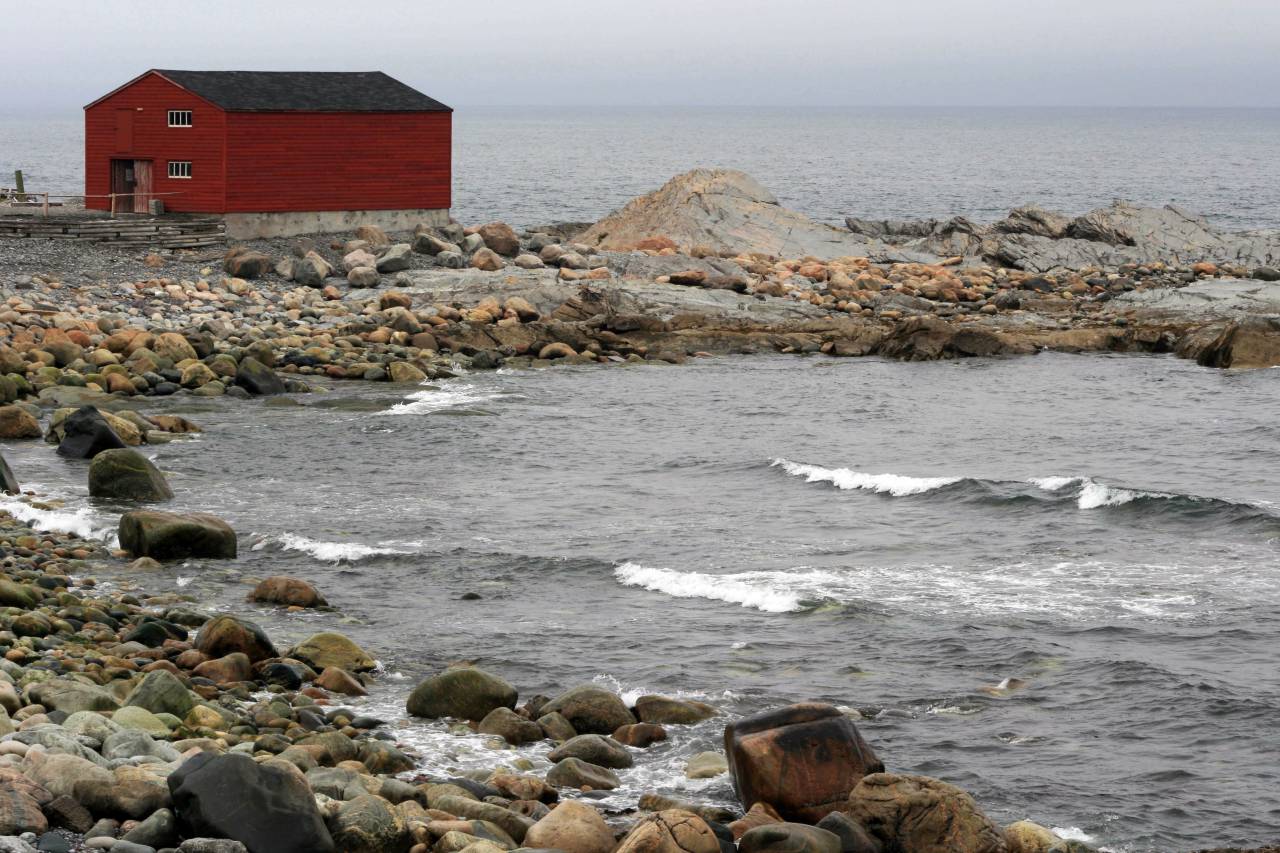 coastal, landscape, ocean, shore, rocky, horizon, sea, sky, nature, outdoors, tide, sand, rocks, fishing, shack, shed, building, barn, waves
, 