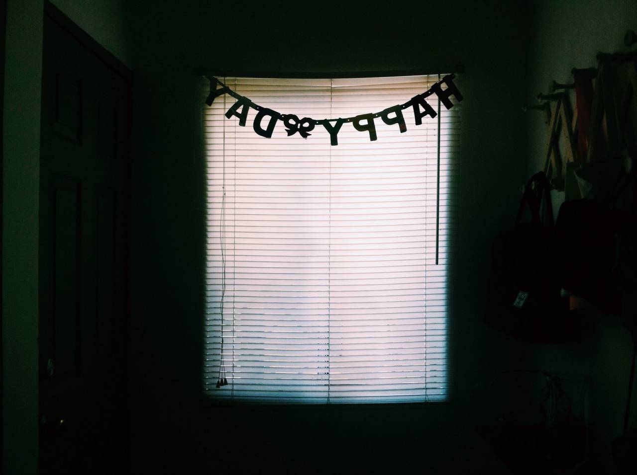 oscuro, habitación, ventana, luz, silueta,