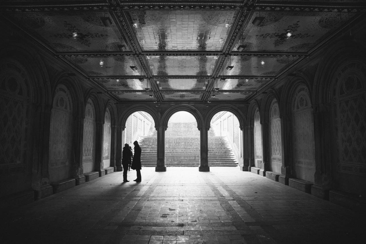 people, architecture, arches, cobblestone, black and white
, 