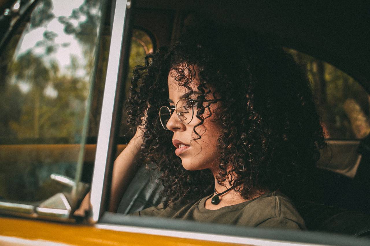pessoas, menina, mulher, viagem, ao ar livre, vintage, carro,