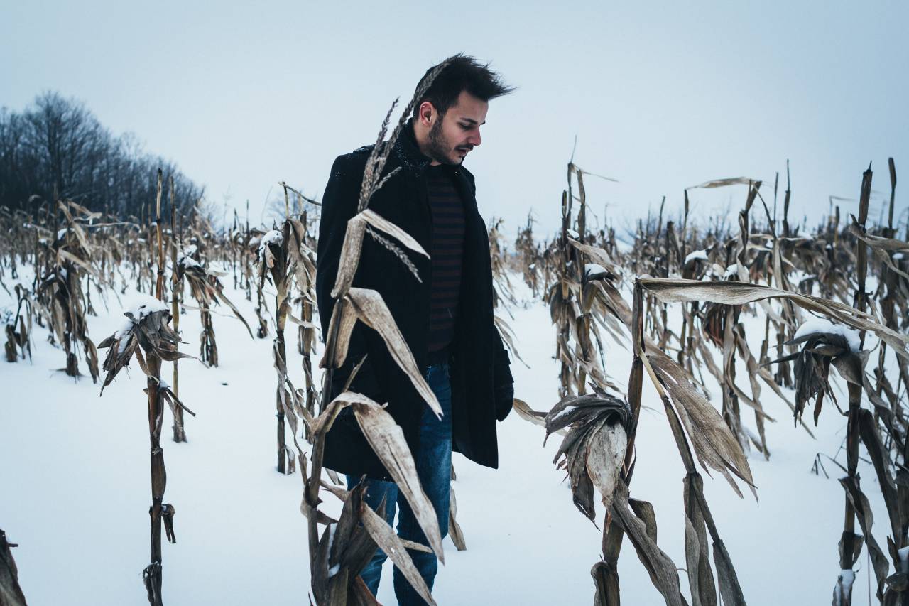 people, man, field, snow, winter, cold, weather, white, fashion, jacket, beauty, trees
, 