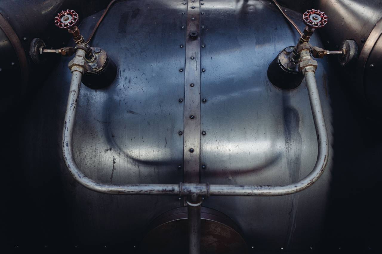 Tubos, válvula, vapor, presión, vapor, industrial,
