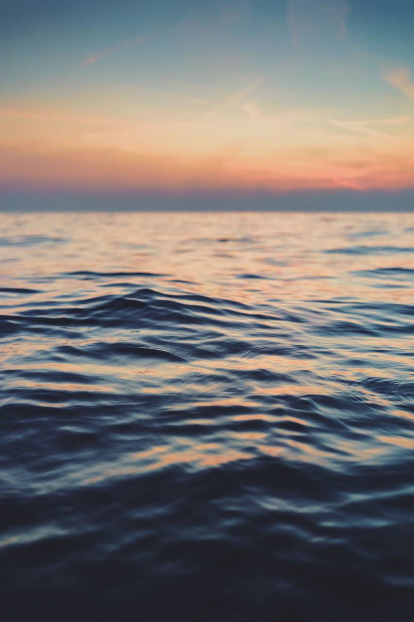 Mar, océano, azul, agua, naturaleza, ola, horizonte, puesta de sol, nube, cielo,