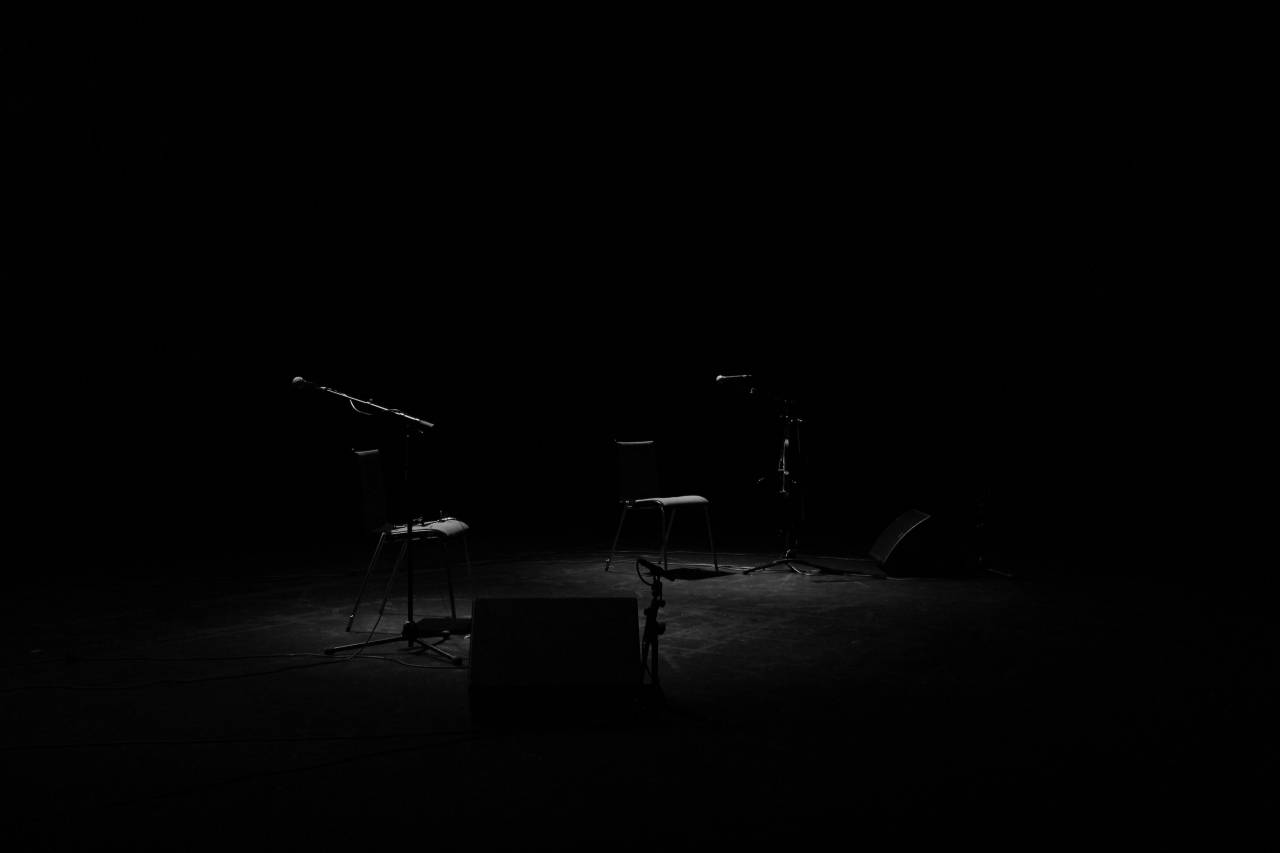 stage, limelight, dark, microphones, music
, 