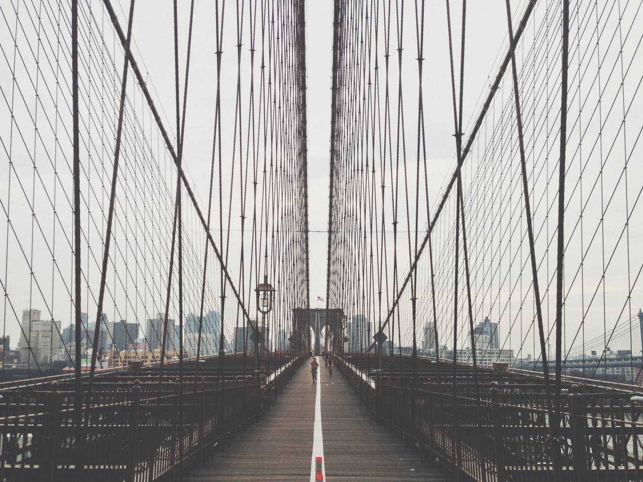 urban, city, buildings, landmark, brooklyn, bridge, people, runners, jog, new york
, 