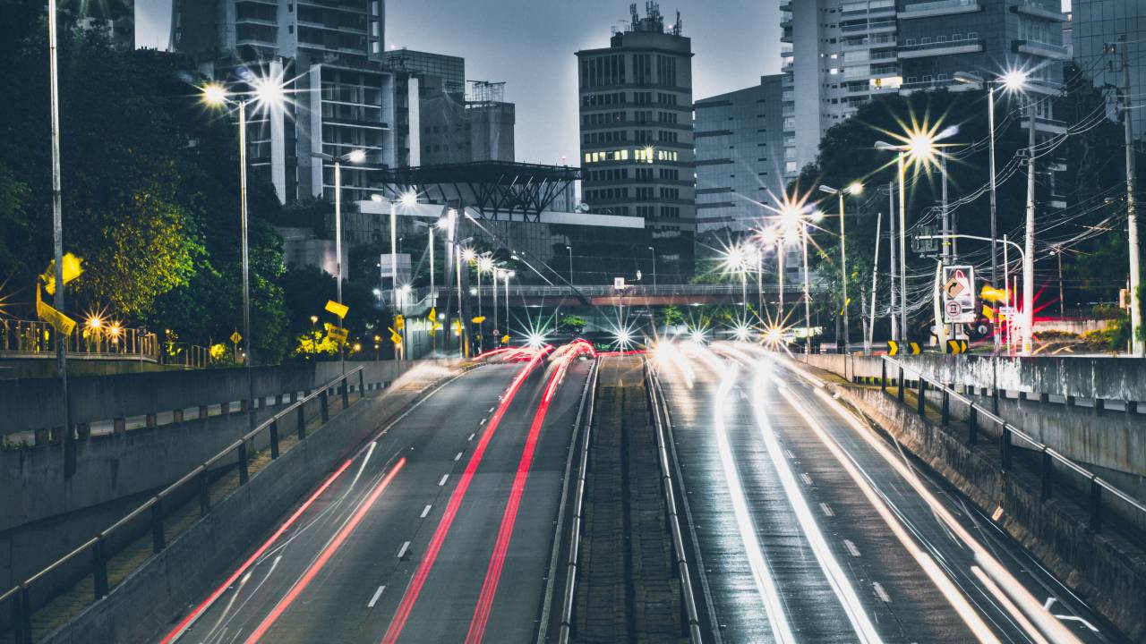 urban, city, establishment, building, structure, infrastructure, tower, clouds, sky, aerial, road, highway, car, vehicle, transportation, travel, adventure, long exposure, photography, dark, night, lights
, 