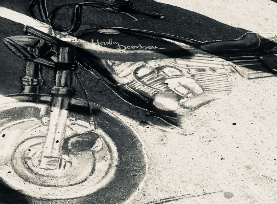 Dibujo, artista, crayón, moto, bicicleta, heavy metal, metal, música, rock, concierto, espectáculo, público, multitud,