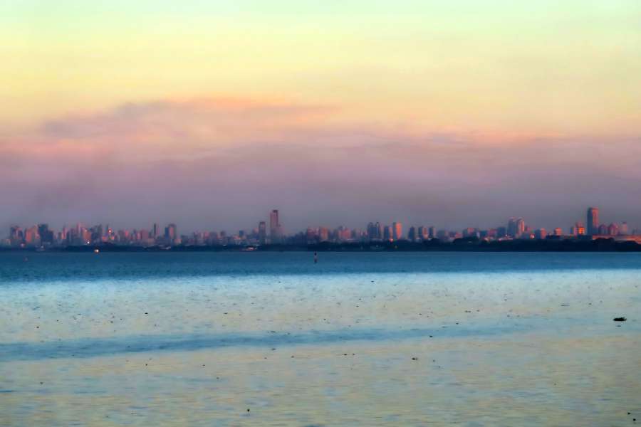 view, river plate, argentine, south america, city, province, sky, america, architecture, argentina, buenos aires province, building, coast, construction, de, evening, horizon, house, la, rio, rio de la plata river, river, sea, skyline, sunset, tower, urban, water, wave, 