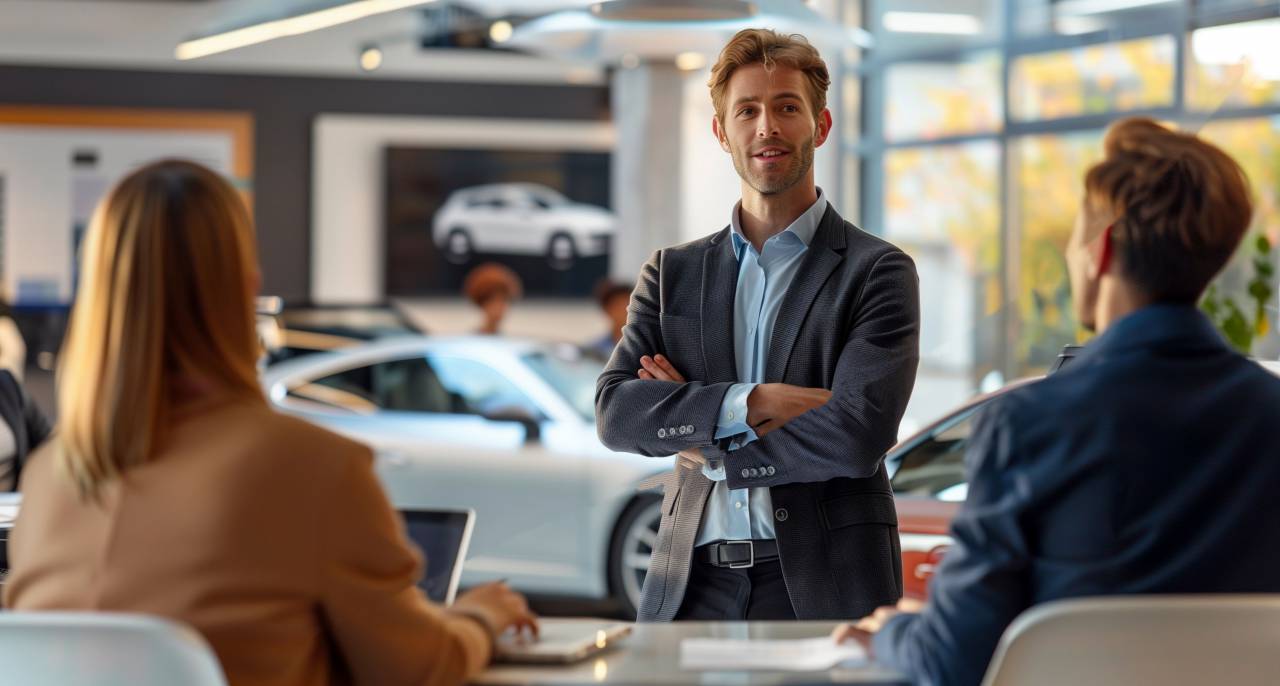 car seller, men, businessman, business person, adult, business, males, indoors, occupation, caucasian ethnicity, smiling, professional occupation, working, young adult, women, success, suit, office, businesswoman, confidence, corporate business, teamwork, car, transportation, happiness, 