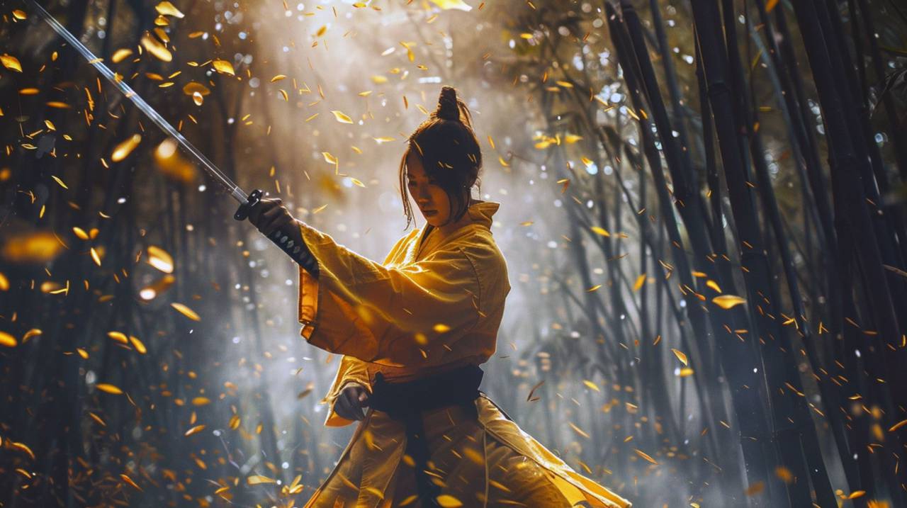 samurai;mujer,hombres,al aire libre,una persona,la naturaleza,adulto,diversión,amarillo, 