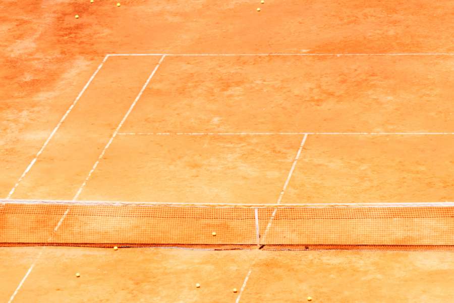 active, activity, athletics, background, ball, clay, closeup, competition, concept, court, detail, equipment, exercise, field, fitness, game, health, individual, leisure, lifestyle, line, macro, many, match, material, net, object, orange, outdoor, play, player, professional, recreation, red, set, single, sport, summer, tennis, tennisball, texture, tournament, training, white, yellow, nobody, 