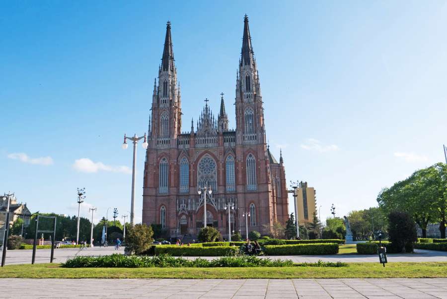 la, argentina, plata, tower, cathedral, brick, america, travel, statue, peace, god, tall, church, architecture, sacred, tourism, gothic, latino, cross, destination, soul, perspective, cloud, chapel, pray, colourful, red, culture, worship, spirituality, sky, religion, tranquility, la plata, 