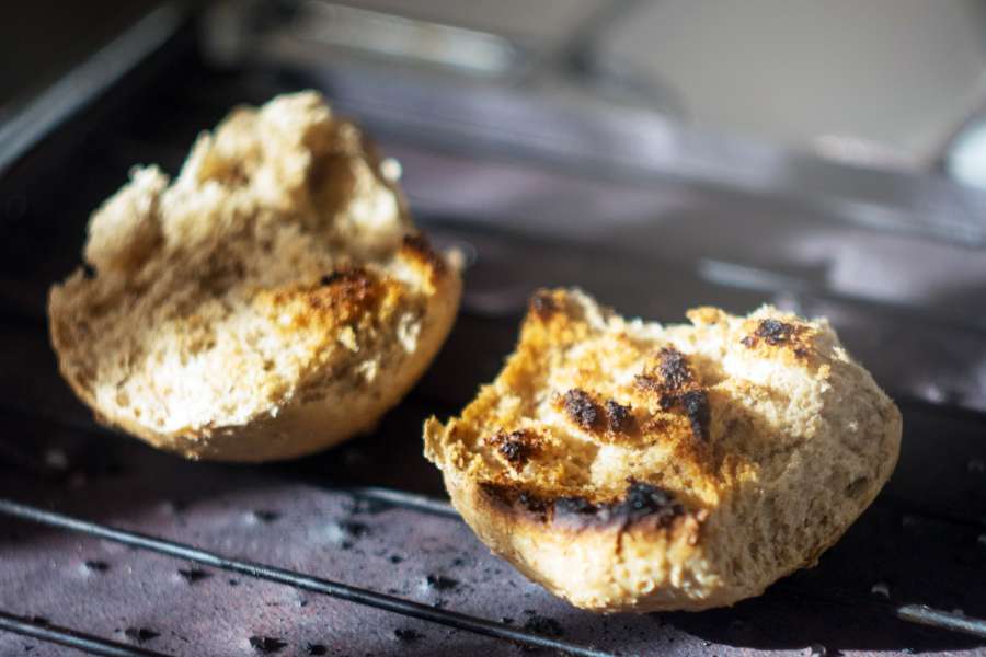 torrada, comida, torradeira, pão de farelo, pão, café da manhã, ninguém, caseiro, dois,