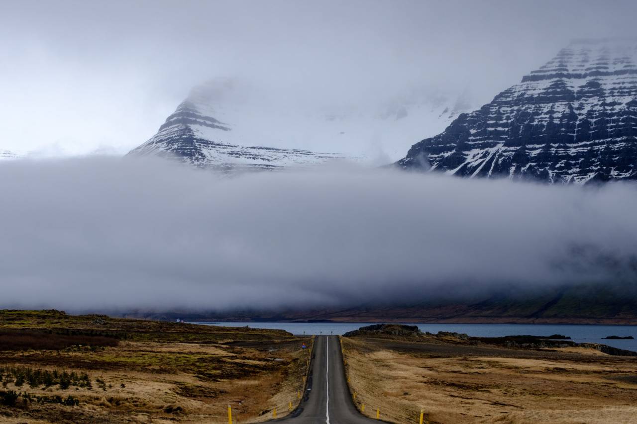 Montaña, Highland, nublado, cielo, cumbre, Ridge, paisaje, naturaleza, valle, carretera,