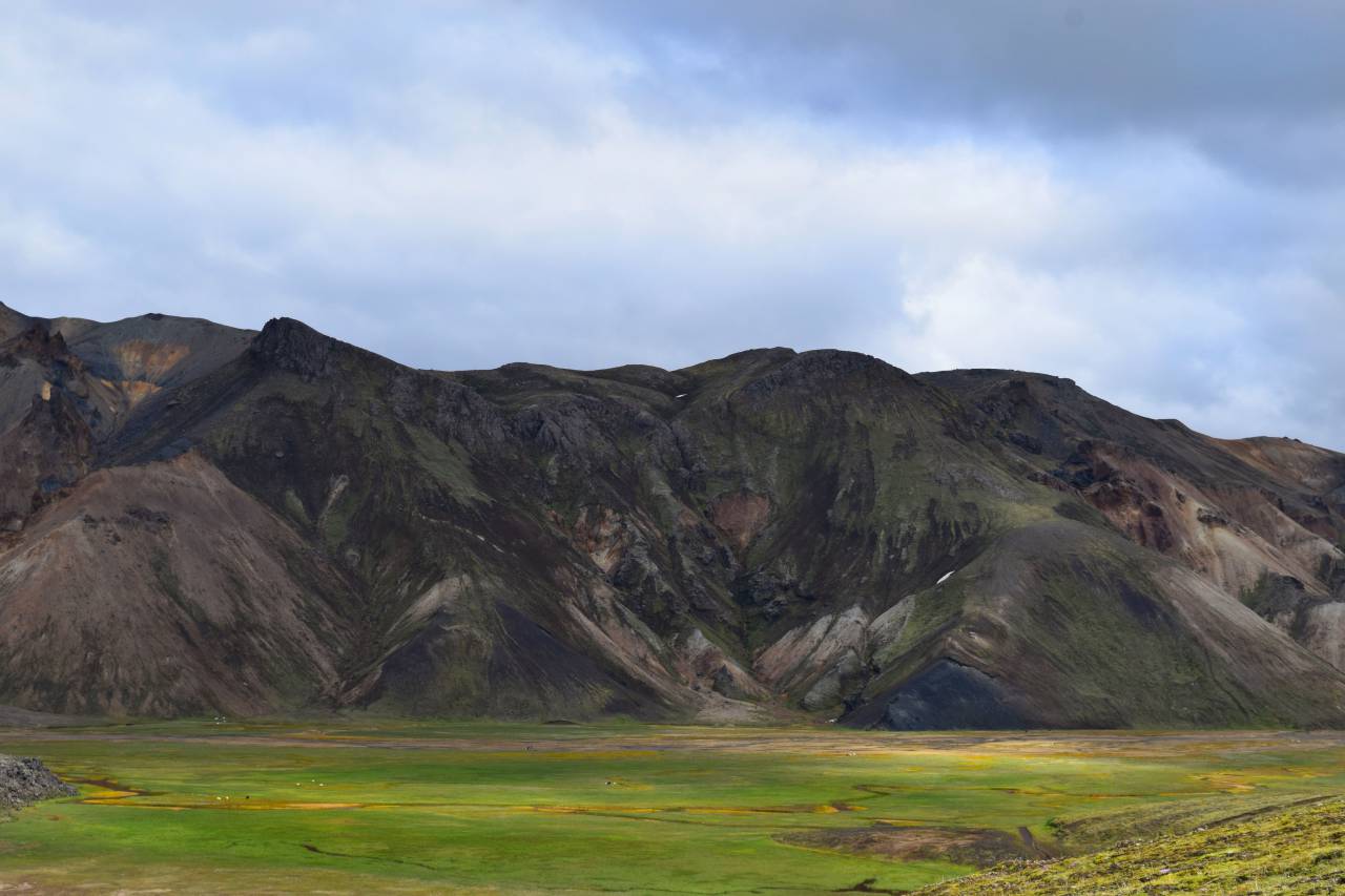 montaña, highland, paisaje, naturaleza, nube, cielo, verde, pasto, césped, vista