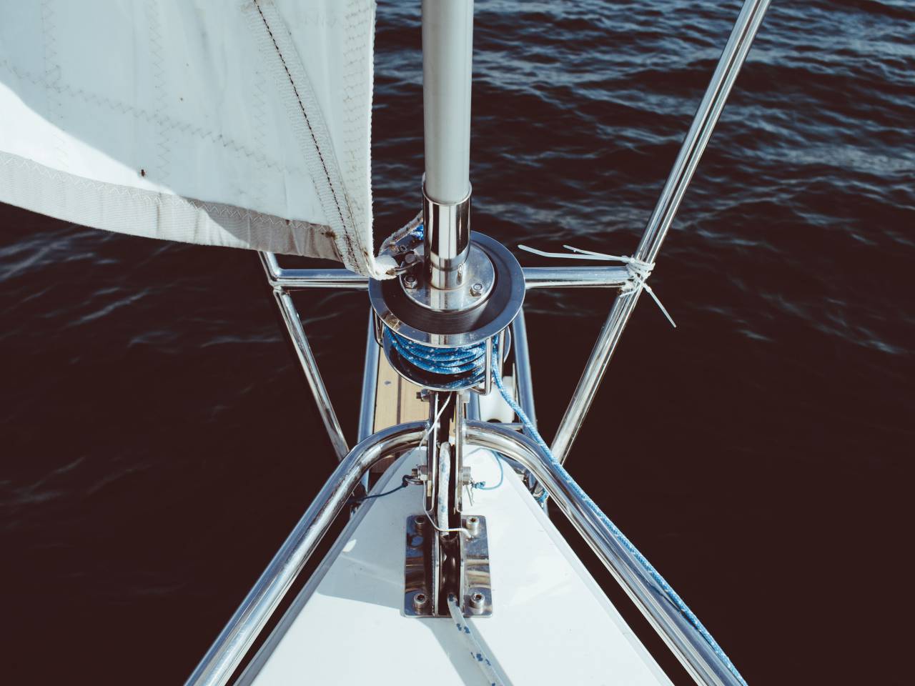 sailboat, rope, bow, water, sea
, 