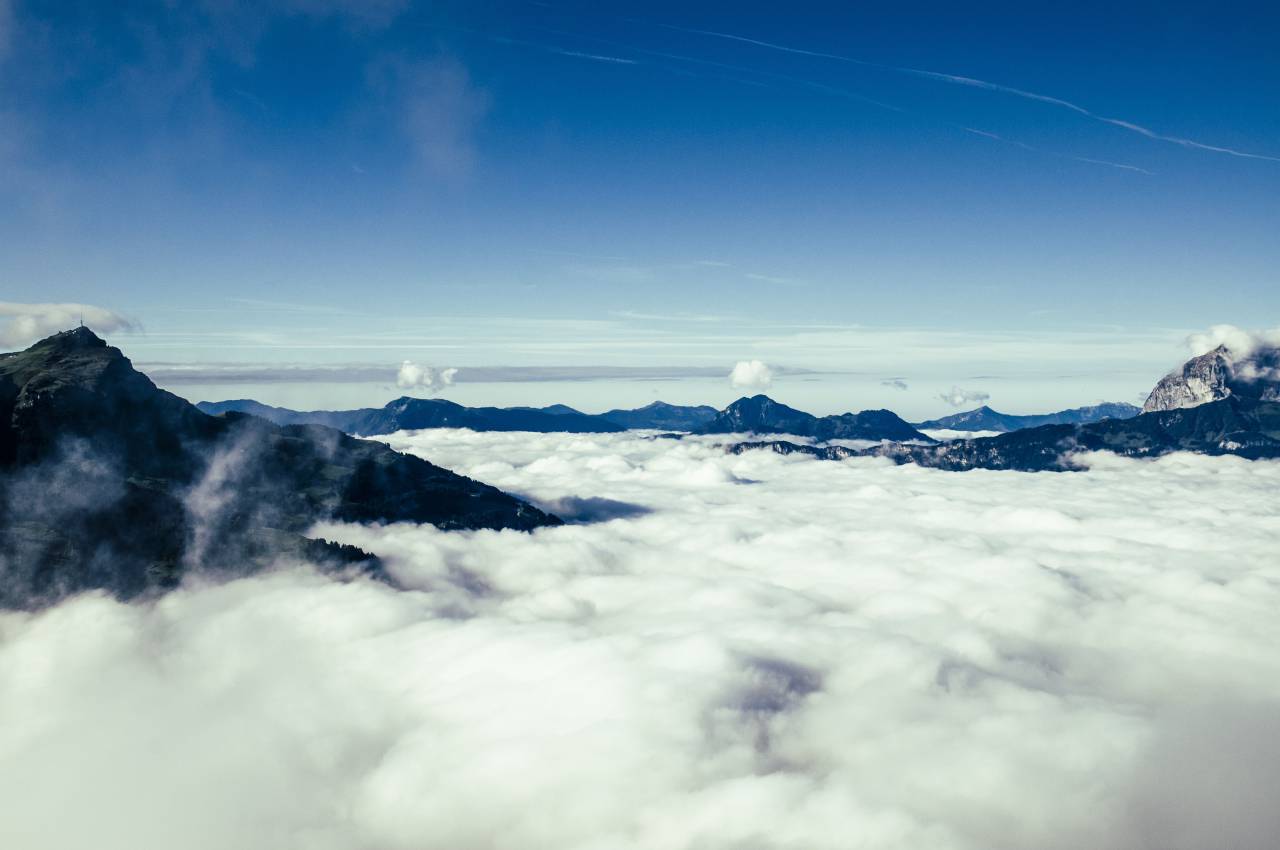 blue, sky, clouds, mountains, peaks, summit, outdoors, landscape, nature, sunshine
, 