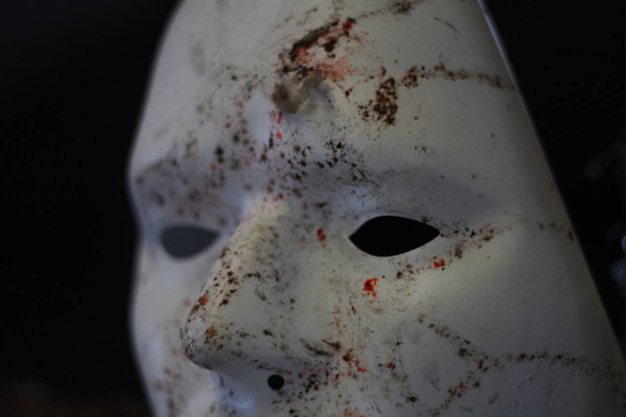 Máscara, teatro, blanco, cara, miedo, horror, sangre, Halloween,