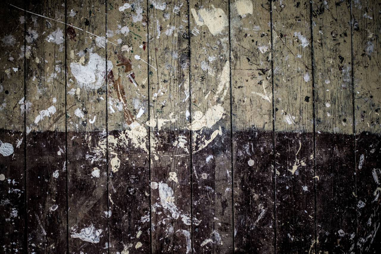 Todavía, elementos, cosas, madera, piso, pintura, salpicadura, abstracto, arte, minimalista, fondo``